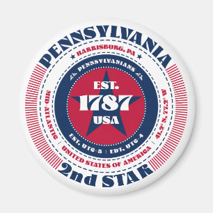 Pennsylvania Circle Typografie Souvenir Magnet