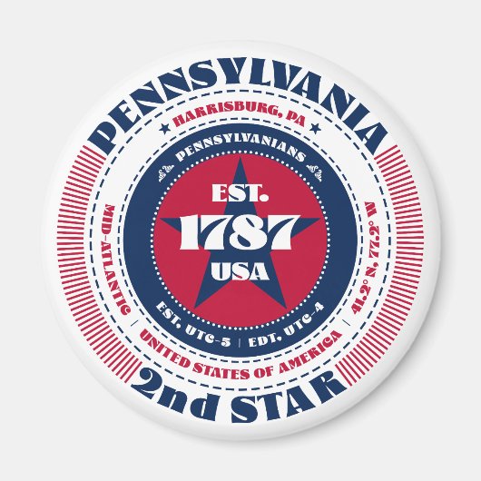 Pennsylvania Circle Typografie Souvenir Magnet (Voorkant)