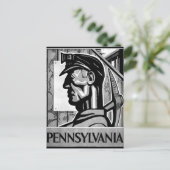 Pennsylvania Coal Poster WPA 1938 Briefkaart (Staand voorkant)