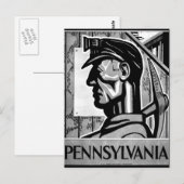 Pennsylvania Coal Poster WPA 1938 Briefkaart (Voorkant / Achterkant)
