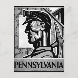 Pennsylvania Coal Poster WPA 1938 Briefkaart