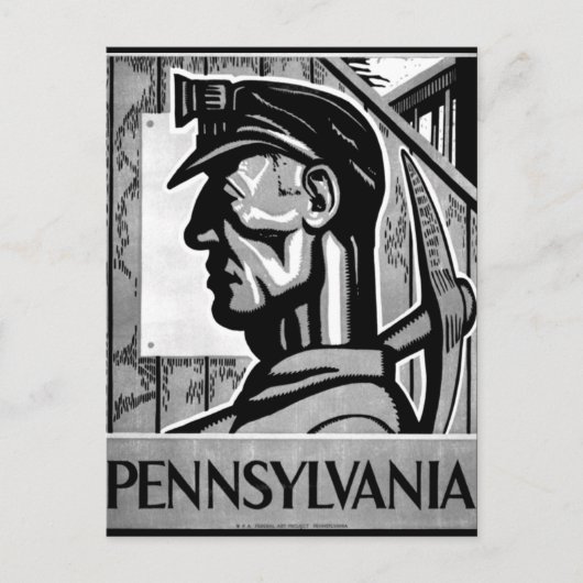 Pennsylvania Coal Poster WPA 1938 Briefkaart (Voorkant)