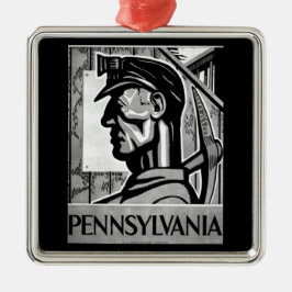 Pennsylvania Coal Poster WPA 1938 Metalen Ornament