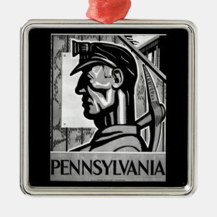 Pennsylvania Coal Poster WPA 1938 Metalen Ornament