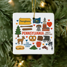 Pennsylvania Custom Family Trip Christmas Keramisch Ornament