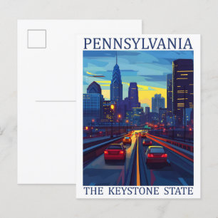 Pennsylvania de Keystone Staat USA Reisbestemming Briefkaart