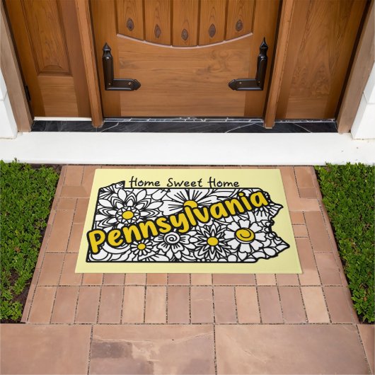 Pennsylvania Doodle Flowers Deurmat (Buiten)