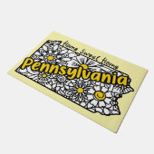 Pennsylvania Doodle Flowers Deurmat (Schuin)