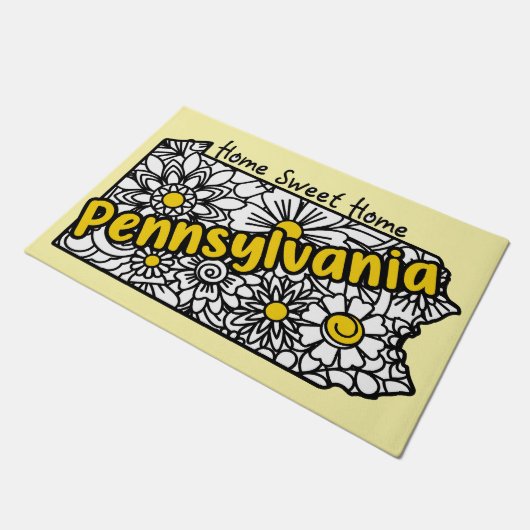 Pennsylvania Doodle Flowers Deurmat (Schuin)