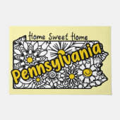 Pennsylvania Doodle Flowers Deurmat (Voorkant)