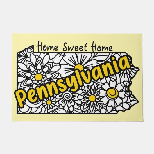 Pennsylvania Doodle Flowers Deurmat (Voorkant)