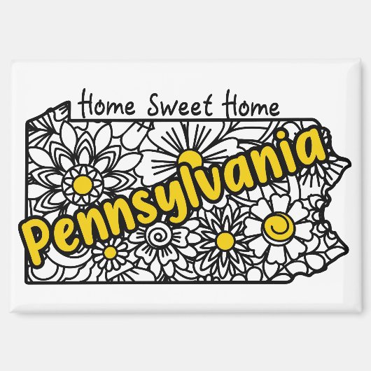 Pennsylvania Doodle Flowers Magneet (Voorkant)