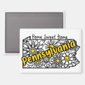 Pennsylvania Doodle Flowers Magneet (Voorkant / Achterkant)