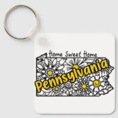 Pennsylvania Doodle Flowers Sleutelhanger (Voorkant)