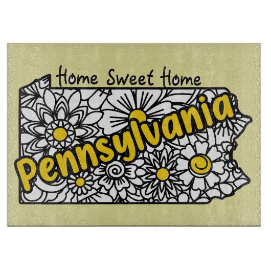 Pennsylvania Doodle Flowers Snijplank (Voorkant)