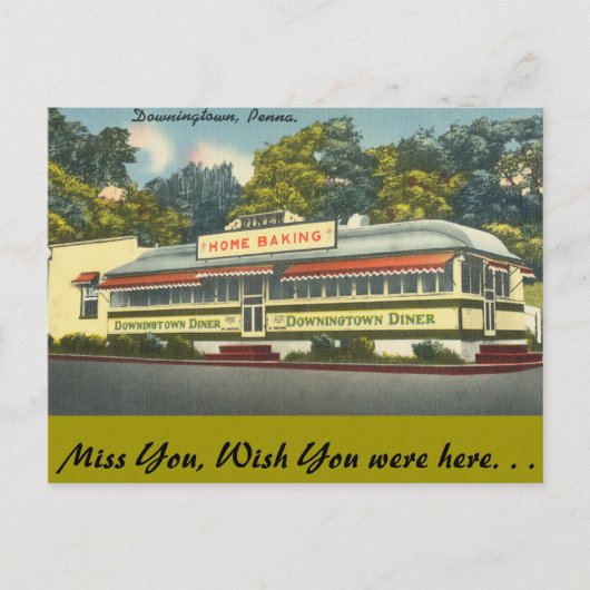 Pennsylvania, Downingtown Diner, Downingtown Briefkaart (Voorkant)