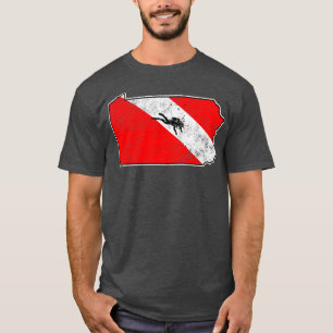 Pennsylvania Duik Vlag Scuba Duiken State Kaart Du T-shirt