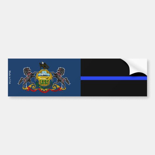 Pennsylvania Dunne Blauwe Lijn Vlag Bumpersticker (Voorkant)