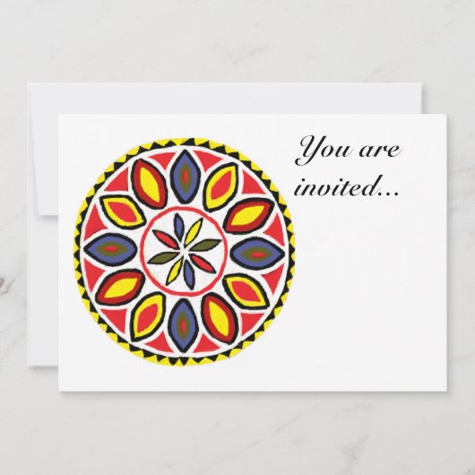 Pennsylvania-Dutch Dad Good Luck Hex Invitation Kaart (Voorkant)