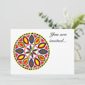 Pennsylvania-Dutch Dad Good Luck Hex Invitation Kaart (Staand voorkant)