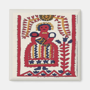 Pennsylvania Dutch Folk Art Madonna Magneet