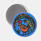 Pennsylvania Dutch Hex Red Rooster Magneet (Voorkant / Achterkant)