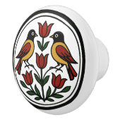 Pennsylvania Dutch Hex Sign Birds Keramische Knop (Rechts)