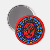 Pennsylvania Dutch Hex Sign Hops Magneet (Voorkant / Achterkant)