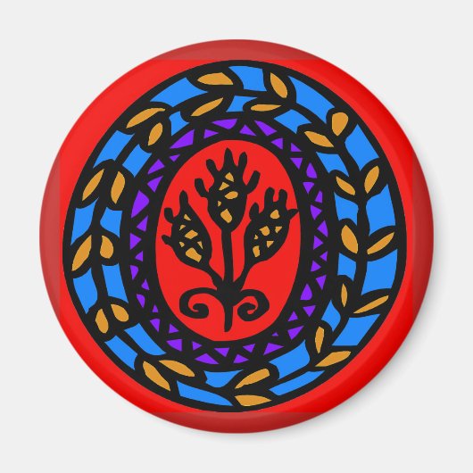 Pennsylvania Dutch Hex Sign Hops Magneet (Voorkant)