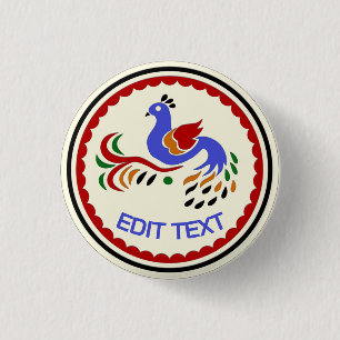 Pennsylvania Dutch Hex Sign. Ronde Button 3,2 Cm