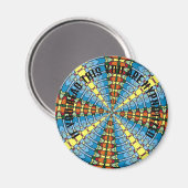 Pennsylvania Dutch Hex Sign Spring Green en Blue Magneet (Voorkant / Achterkant)