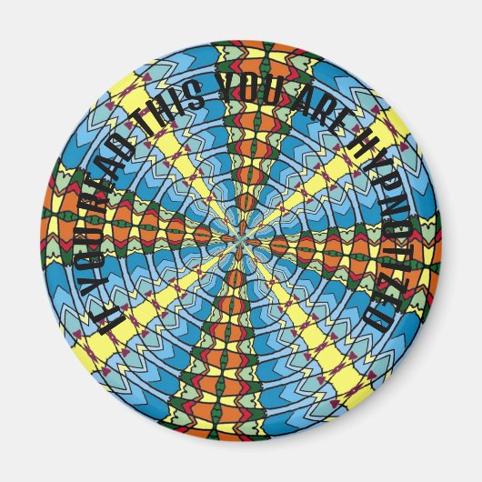 Pennsylvania Dutch Hex Sign Spring Green en Blue Magneet (Voorkant)