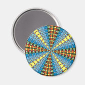 Pennsylvania Dutch Hex Sign Spring Green en Blue Magneet (Voorkant / Achterkant)