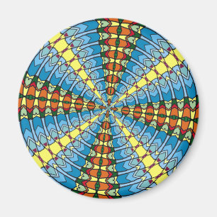 Pennsylvania Dutch Hex Sign Spring Green en Blue Magneet