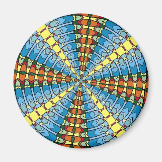 Pennsylvania Dutch Hex Sign Spring Green en Blue Magneet (Voorkant)