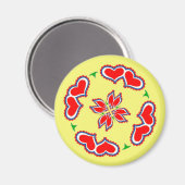 Pennsylvania Dutch Hex teken Harten Magneet (Voorkant / Achterkant)