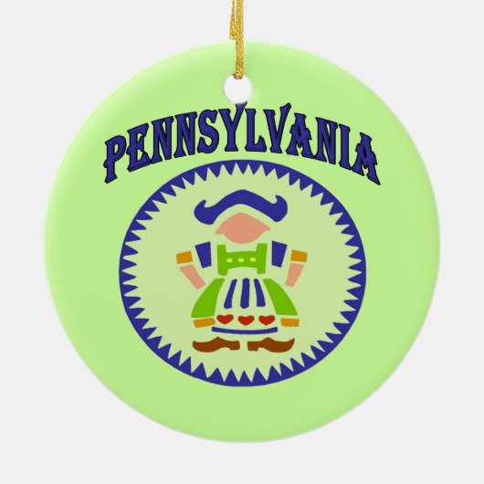 Pennsylvania Dutch Keramisch Ornament (Achterkant)