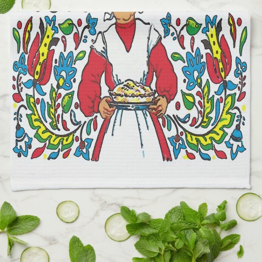 Pennsylvania Dutch, thuiskoken Theedoek (Gevouwen)