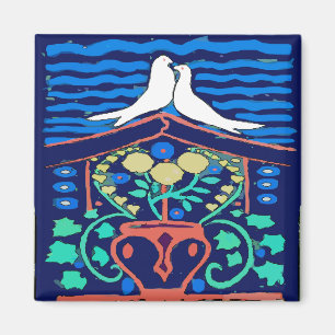 Pennsylvania Dutch, Tortelduifjes Hex Sign Magneet