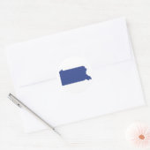 Pennsylvania - een BLAUWE staat Ronde Sticker (Envelop)