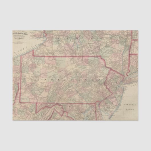 Pennsylvania en New Jersey Tissuepapier (Voorkant)