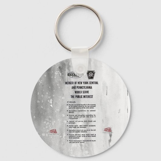 Pennsylvania en New York Central Railroad Merger Sleutelhanger (Voorkant)