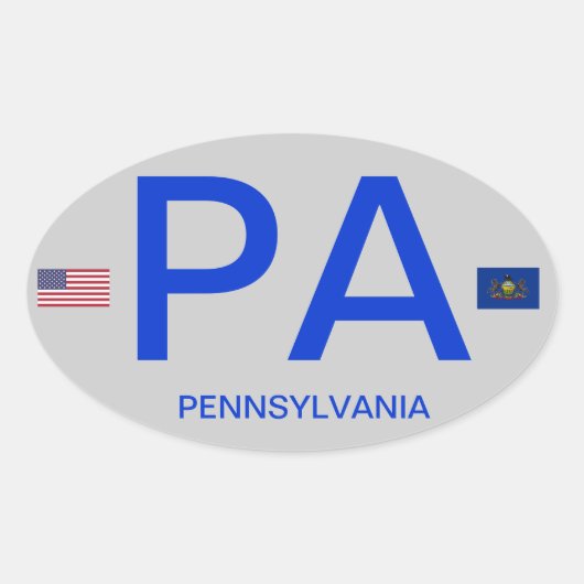 Pennsylvania* Euro Stijl Ovale Sticker (Voorkant)