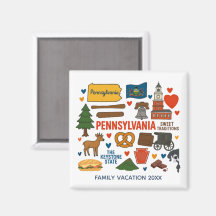 Pennsylvania Familie Reis Souvenir Aangepaste Magn