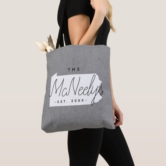 Pennsylvania Family Monogram State Canvas tas (Dichtbij)