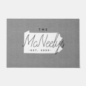 Pennsylvania Family Monogram State Doormat Deurmat (Voorkant)