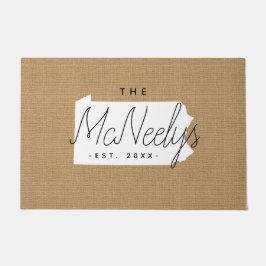 Pennsylvania Family Monogram State Doormat Deurmat