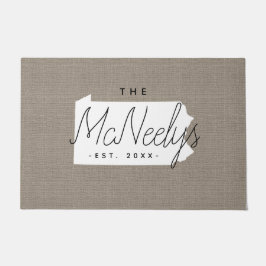 Pennsylvania Family Monogram State Doormat Deurmat