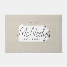 Pennsylvania Family Monogram State Doormat Deurmat