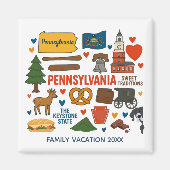 Pennsylvania Family Trip Keepsake Custom Magnet (Voorkant)